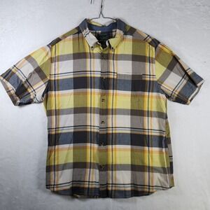 Woolrich Mens XL Plaid Button Up Short Sleeve Shirt Casual Modern Shirt‎